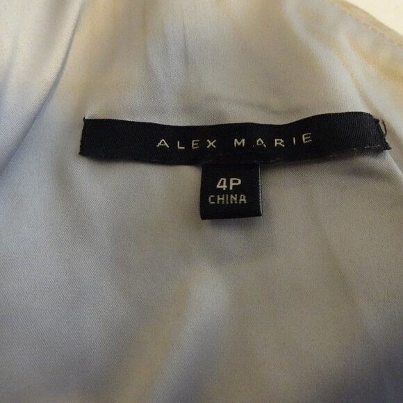Alex Marie Silver Jumpsuit Women's Petite Size 4P Belted One Shoulder NEW - Picture 10 of 12